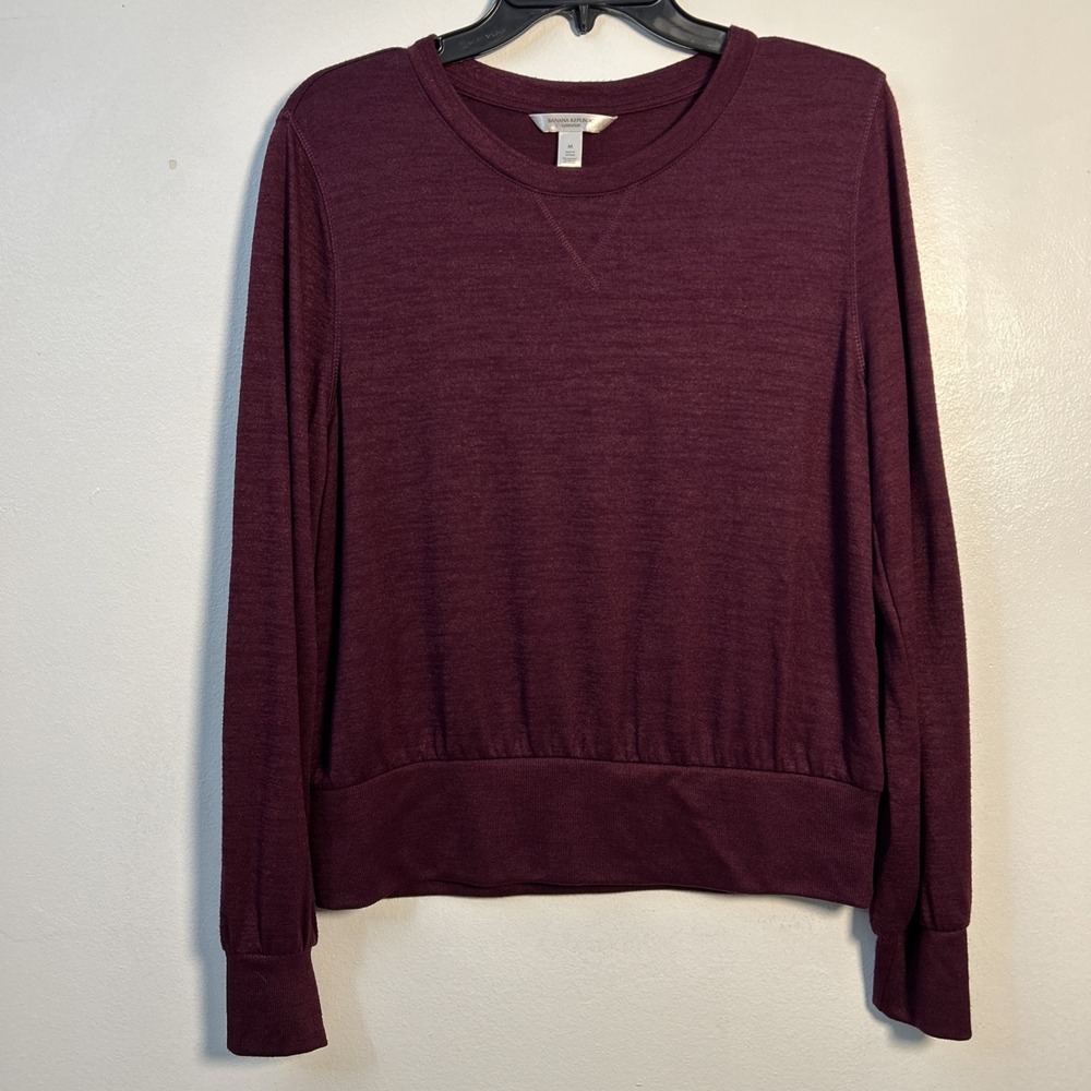 Banana Republic Women M Maroon Sweater Luxespun Long Sleeve 6313